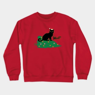 Evil black cat dropped Christmas tree Crewneck Sweatshirt